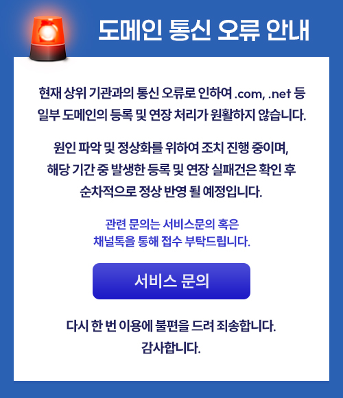 도메인 시스템 점검 팝업